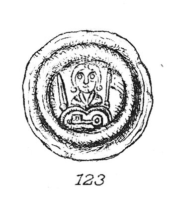Abbildung 3: Der Brakteat Heinrichs von Gardelegen. Zeichnung nach dem Exemplar im Dresdener Münzkabinett von M. Buchholtz. Bahrfeldt 1889. Klischee: J. Bajerski.