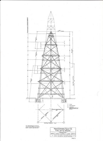 Abbildung 29: Rekonstruktion eines Vermessungsturmes. © Archiv des Landesamts für Vermessung und Geoinformation Sachsen-Anhalt.