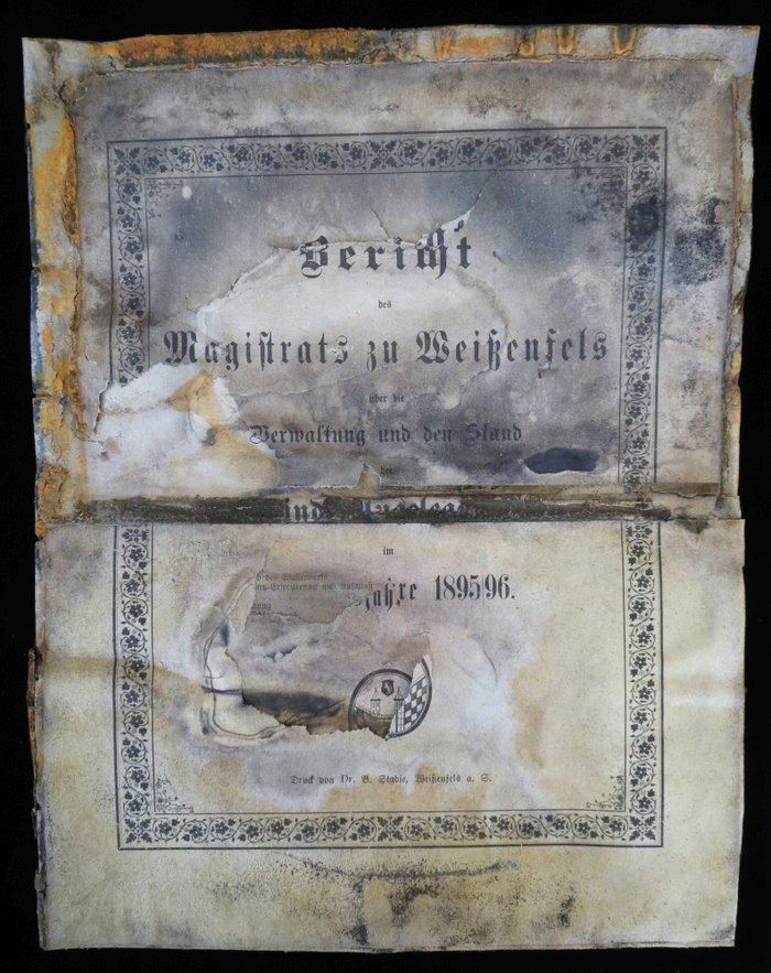 Abbildung 10: Bericht des Magistrats zu Weißenfels für das Jahr 1895/96. © Landesamt für Denkmalpflege und Archäologie Sachsen-Anhalt, Heiko Breuer.