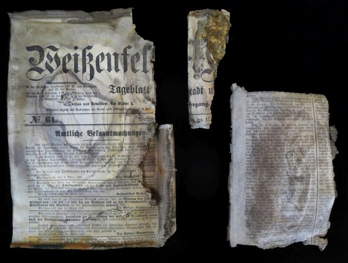 Abbildung 14: Eine Ausgabe des »Weißenfelser Kreisblatts« vom Mittwoch, den 17. März. © Landesamt für Denkmalpflege und Archäologie Sachsen-Anhalt, Heiko Breuer.